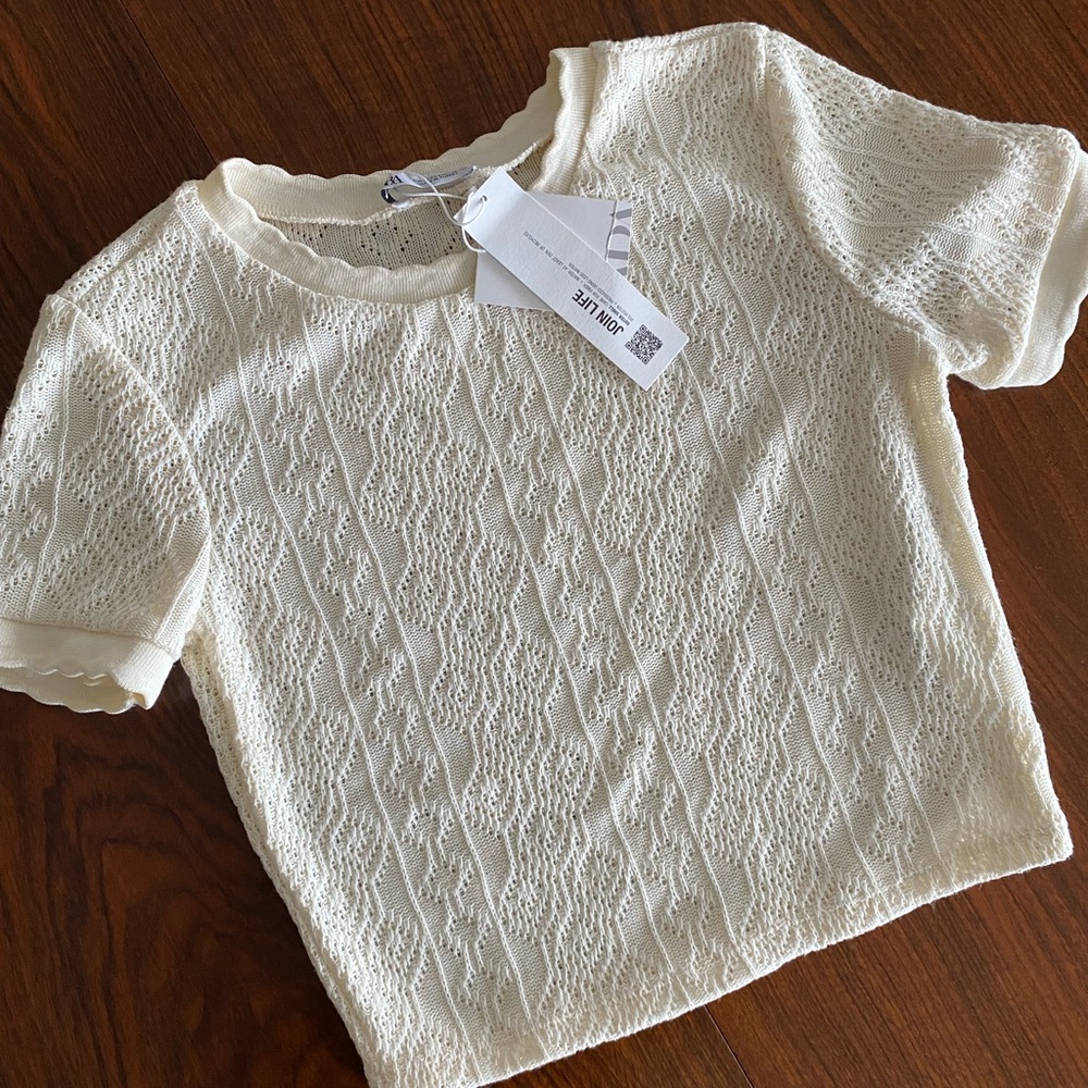 Zara Cream Crop Sweater